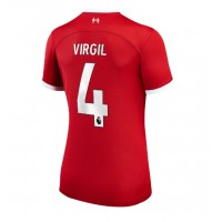Zenski Nogometni Dres Liverpool Virgil van Dijk #4 Domaci 2023-24 Kratak Rukav